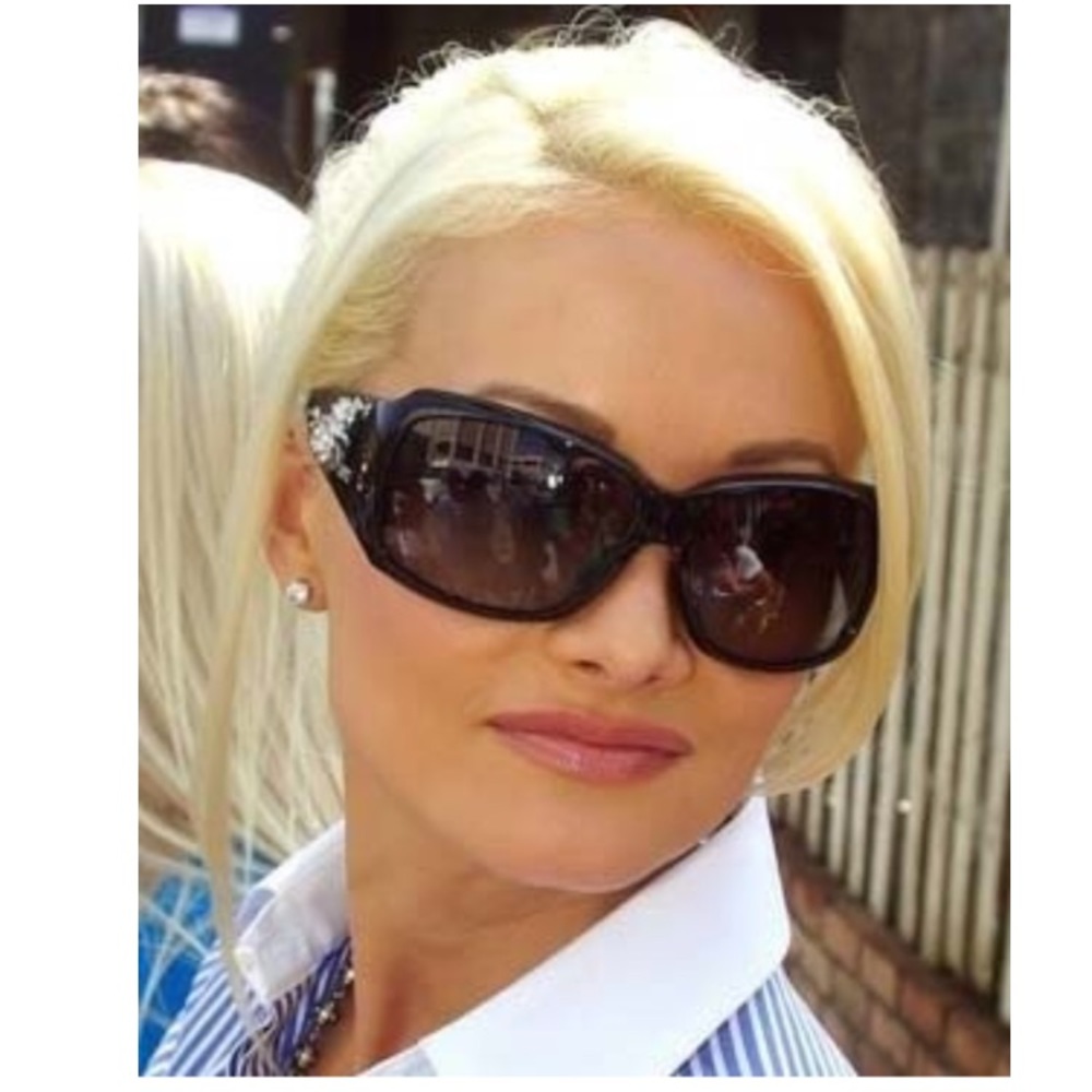 Dior & Swarovski crystal brown strassy sunglasses - Picture 5 of 8